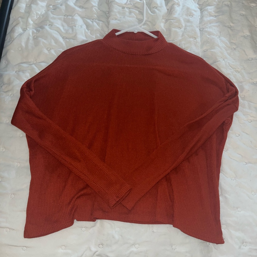 Rust Red Ribbed Sweater